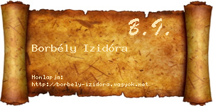 Borbély Izidóra névjegykártya